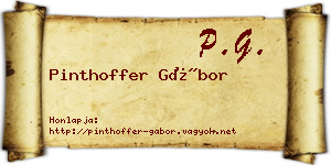 Pinthoffer Gábor névjegykártya