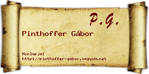 Pinthoffer Gábor névjegykártya